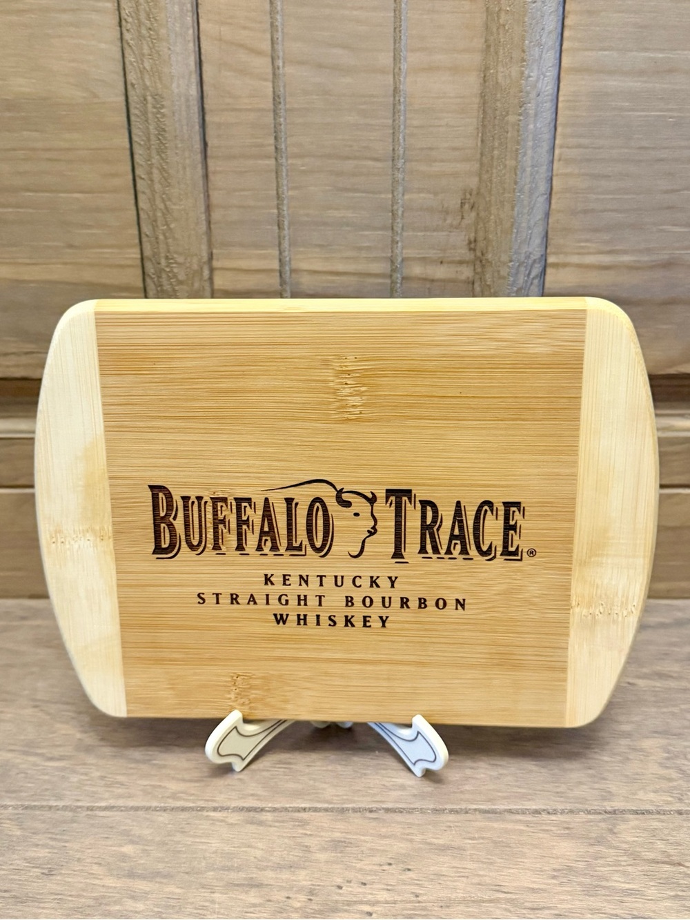 Buffalo Trace Kentucky Bourbon Two Tone Bamboo Cutting Board Small Charcuterie